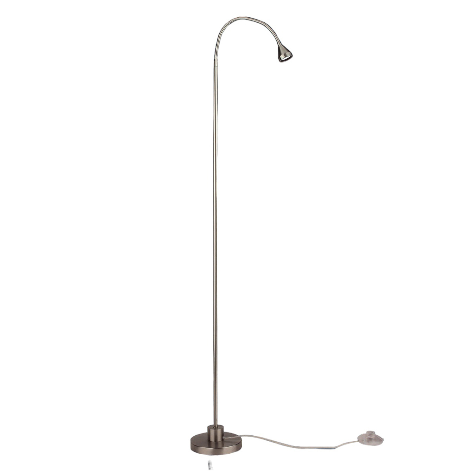 LED floor lamp Mini, flexible arm, nickel, 5,000K