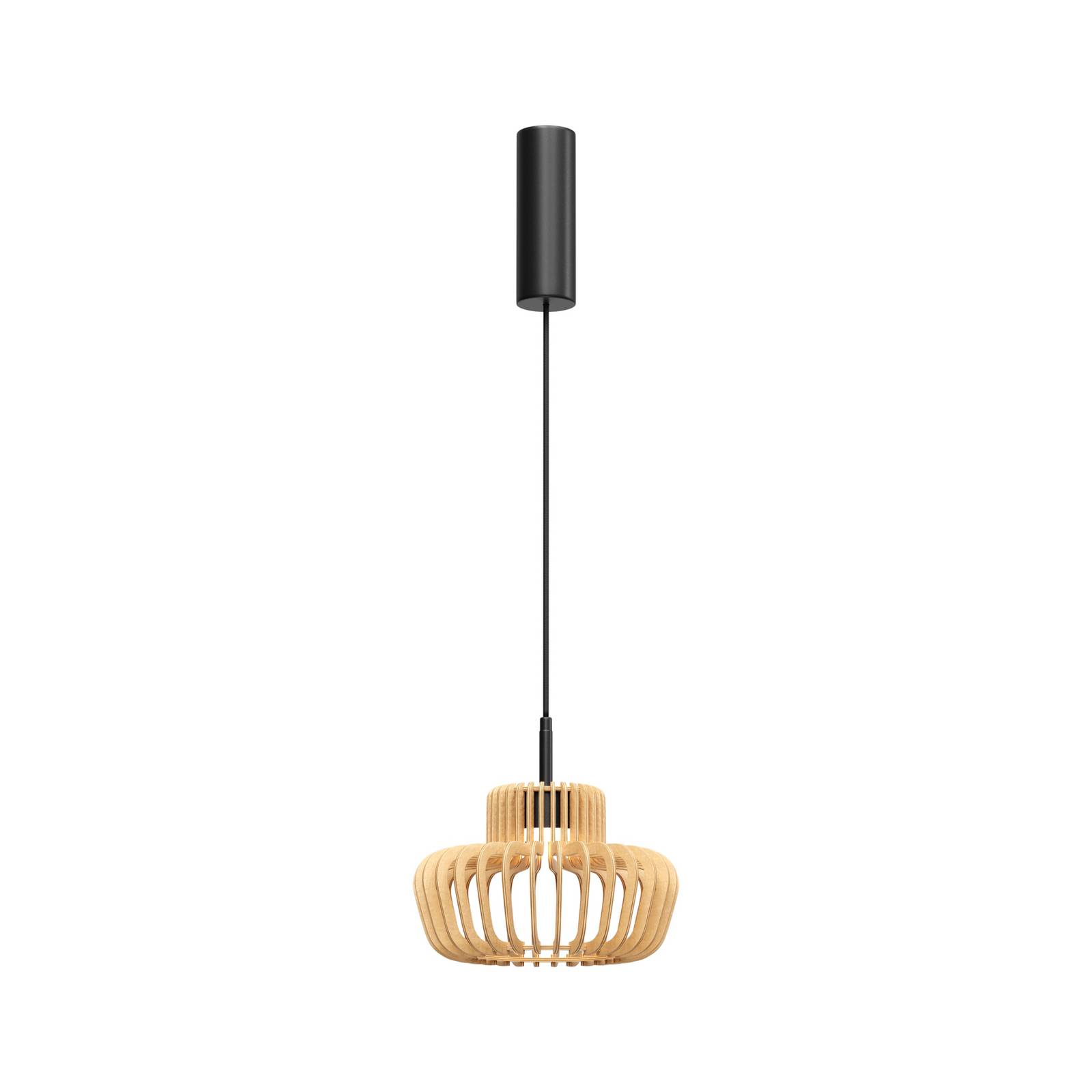 LED-Hängeleuchte Namiki, Ø 27 cm, Holz, CCT, 14 W