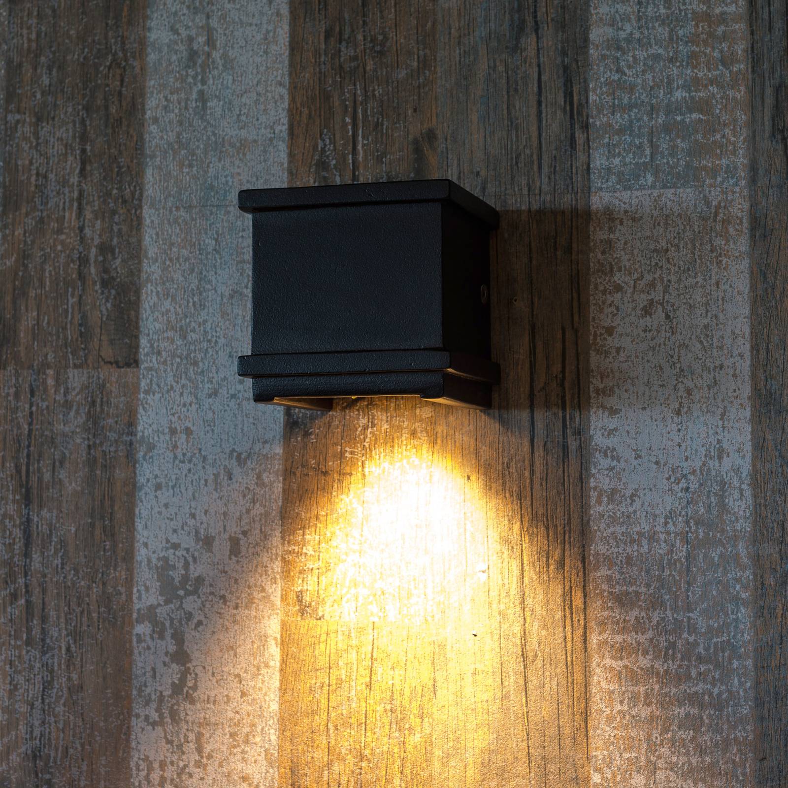 K.s. verlichting borgo kültéri fali lámpa alumíniumból, fekete színben