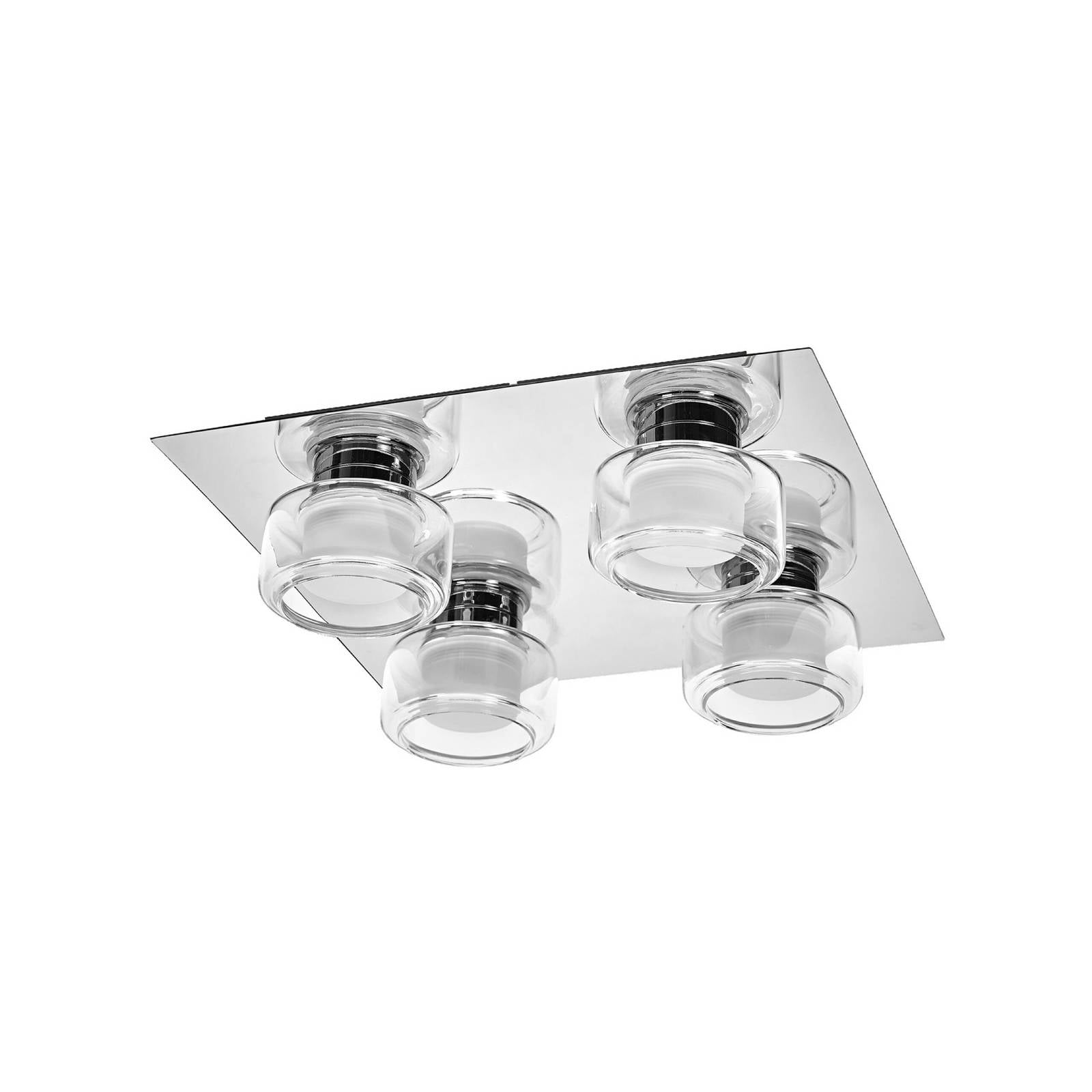 OSRAM LED-Deckenleuchte ORBIS FLAME, chrom, 4-flg., CCT IP44