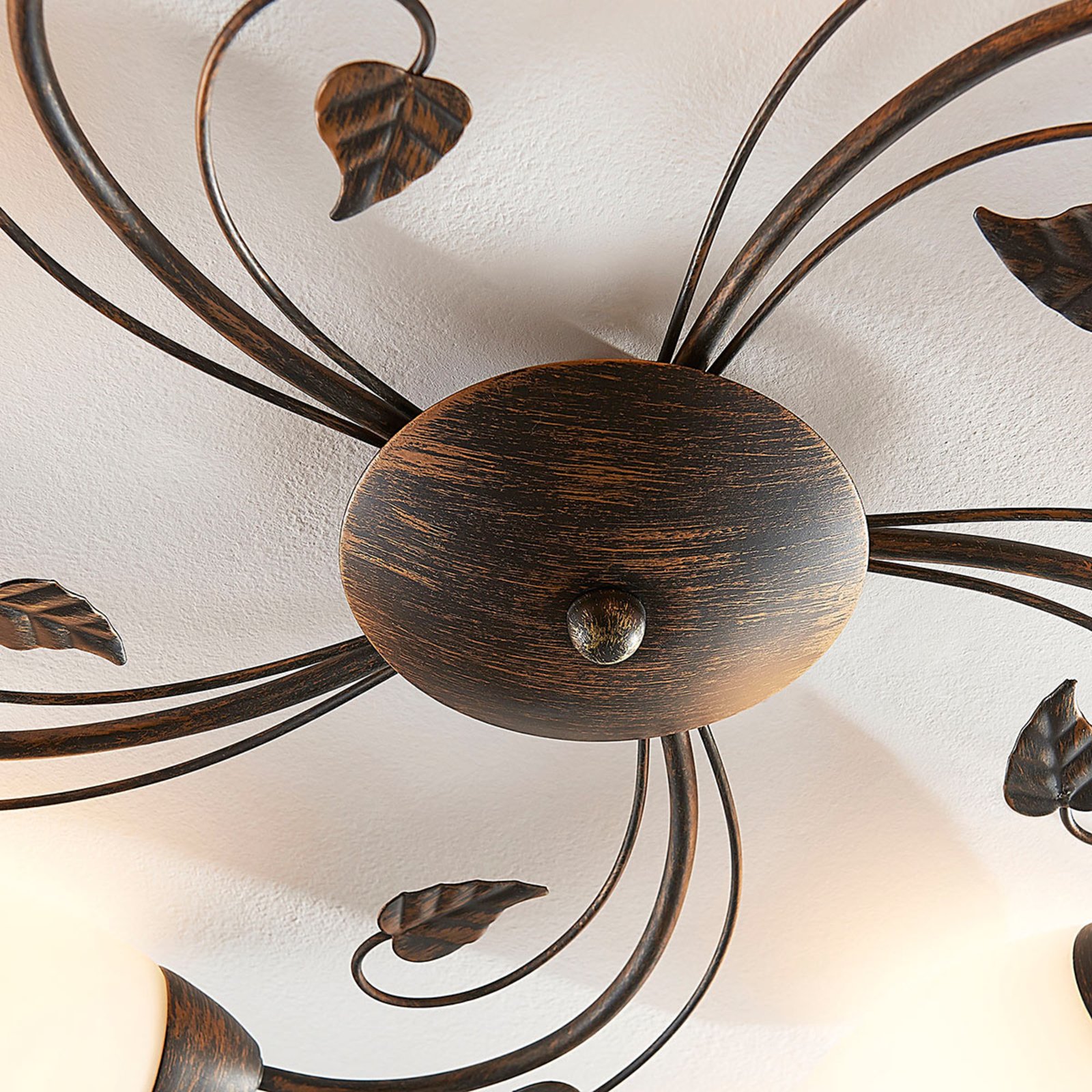 Stefania 5 Kattovalaisin White/Black-Gold - Lindby