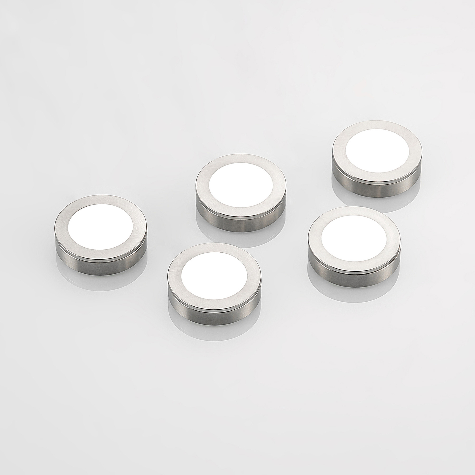 Arcchio Vilam-LED-kaapinalusvalaisin 5 kpl nikkeli