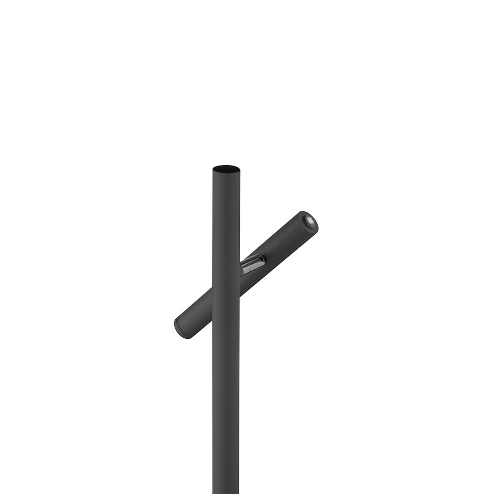 Lampa stołowa LED na akumulator Streak-B, wysokość 50 cm, czarna, metalowa