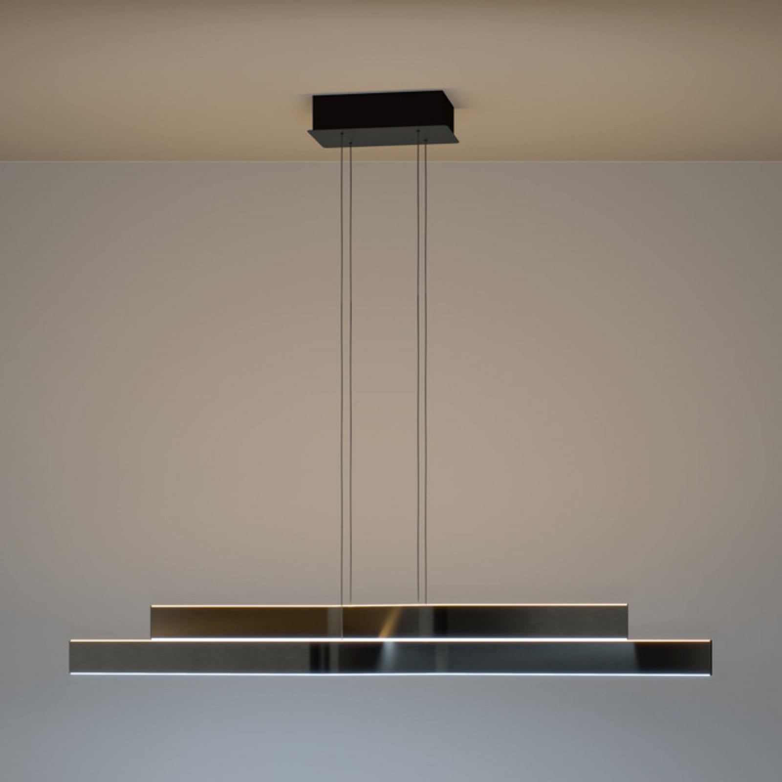 EGLO LED hanglamp PLAYITAS, zwart, 120 cm, 2-lamps, CCT EGLO LED hanglamp PLAYITAS, zwart, 120 cm, 2-lamps, CCT