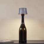 Lindby Lampada da tavolo a batteria a LED Linor, grigio fumo, USB, dimmerabile