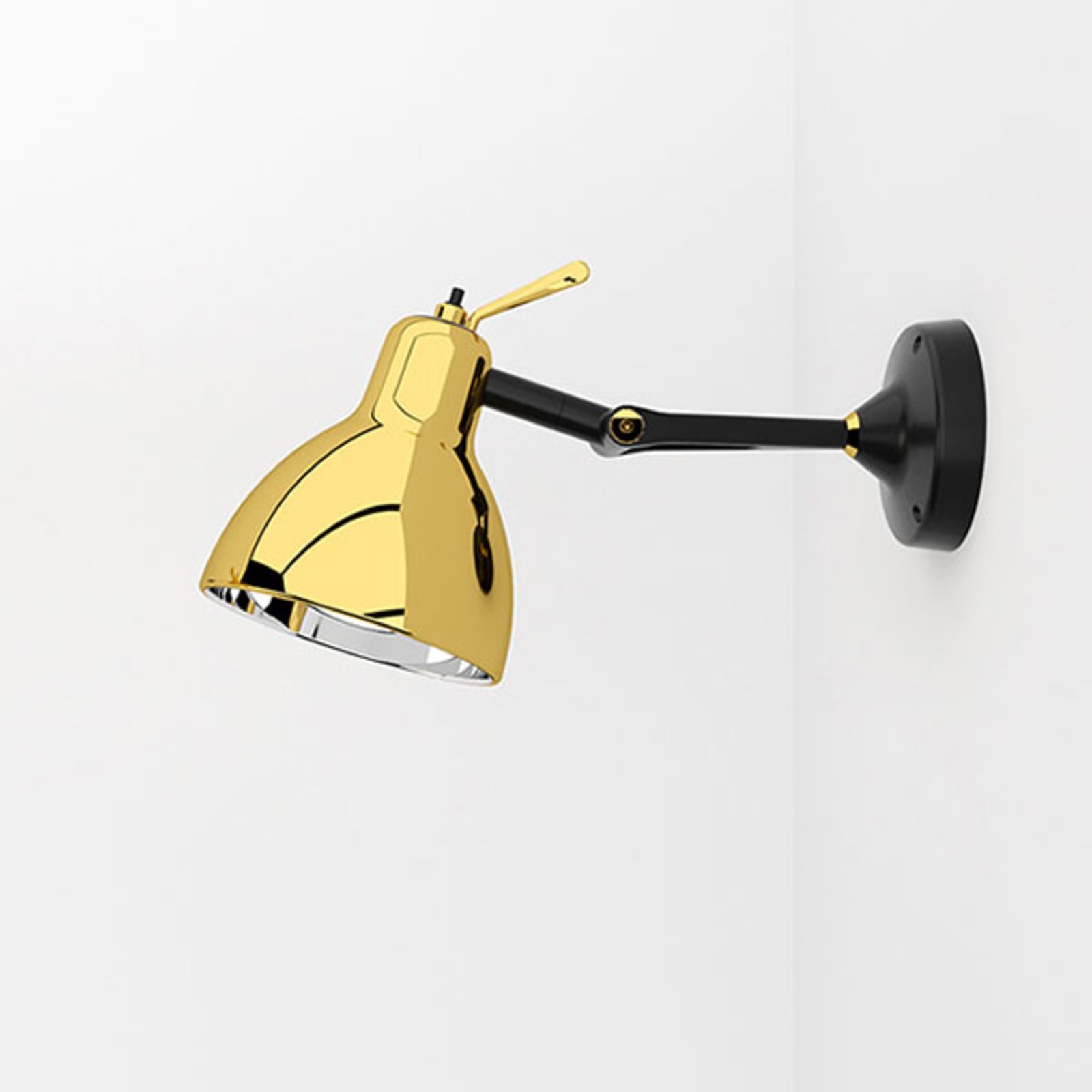 Luxy H0 Glam wall lamp, black/gold, glass - Rotaliana