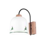 Kolarz Candeeiro de parede Chalet, veado branco/verde, largura 19 cm