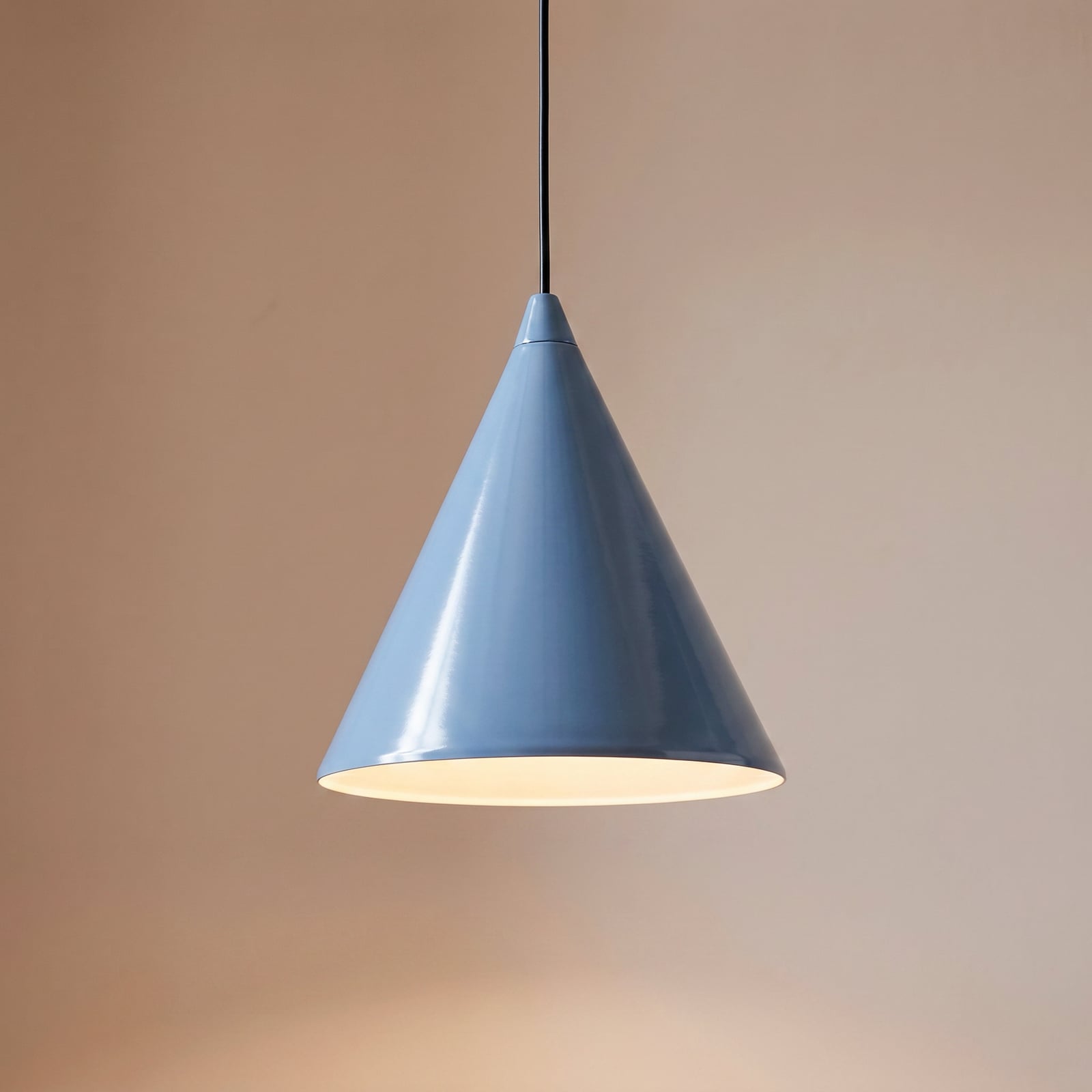 Żyrandol w kształcie stożka, metalowy, niebieski, średnica 24 cm – ALDEX