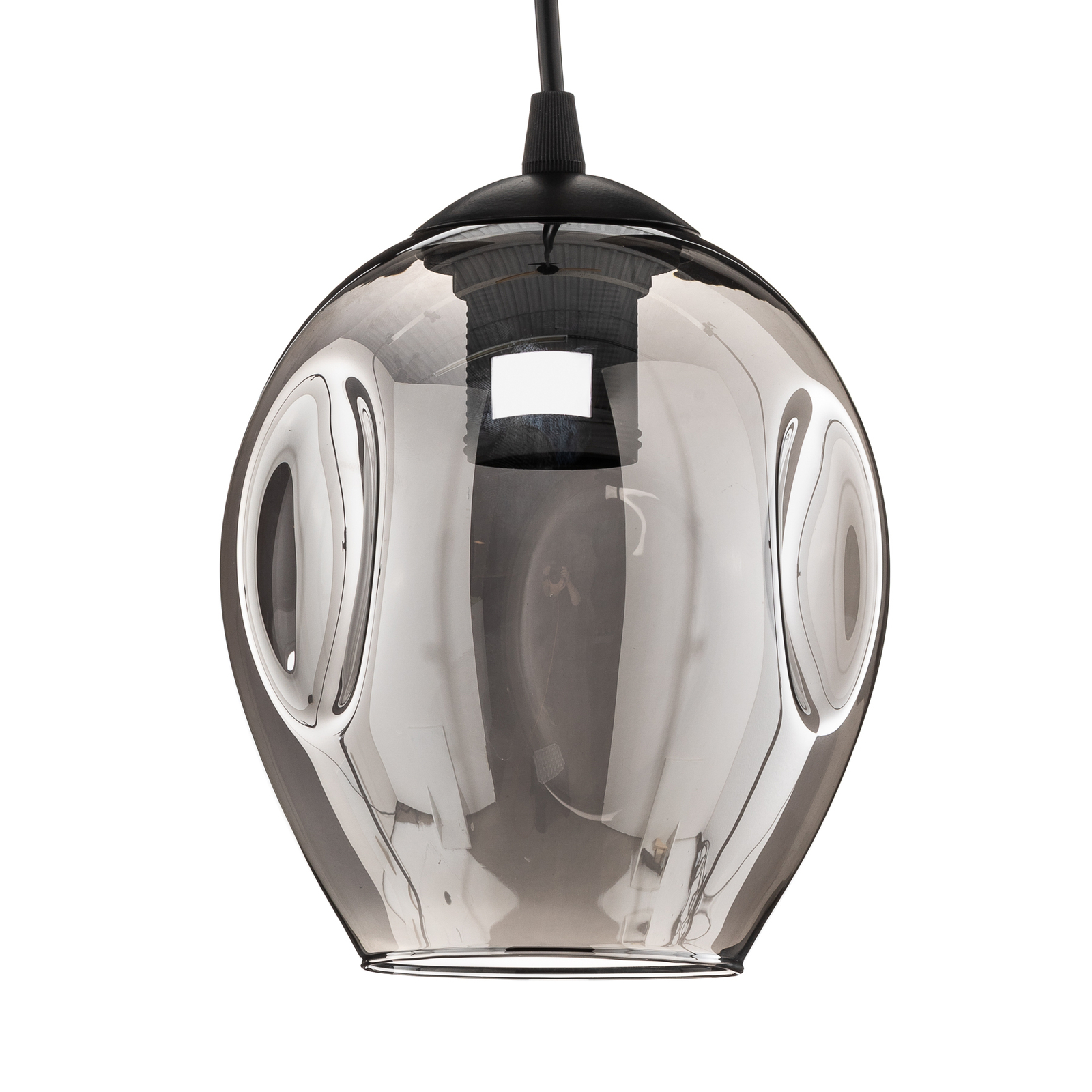 Hanglamp Starla 1-lamp, glas grafiet