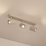 Lindby Deckenspots Kardis, beige, 3-flg., Metall, GU10