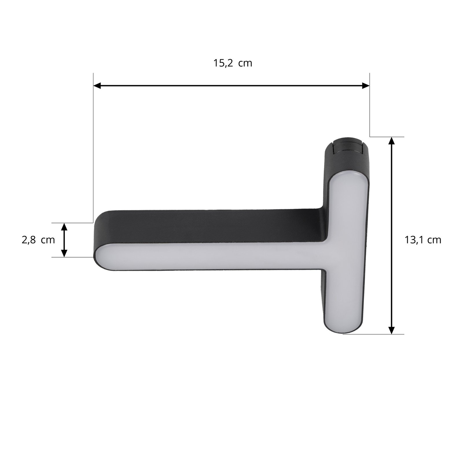 Regleta LED Lindby 48 V Lumaro, negra, en forma de T, atenuable