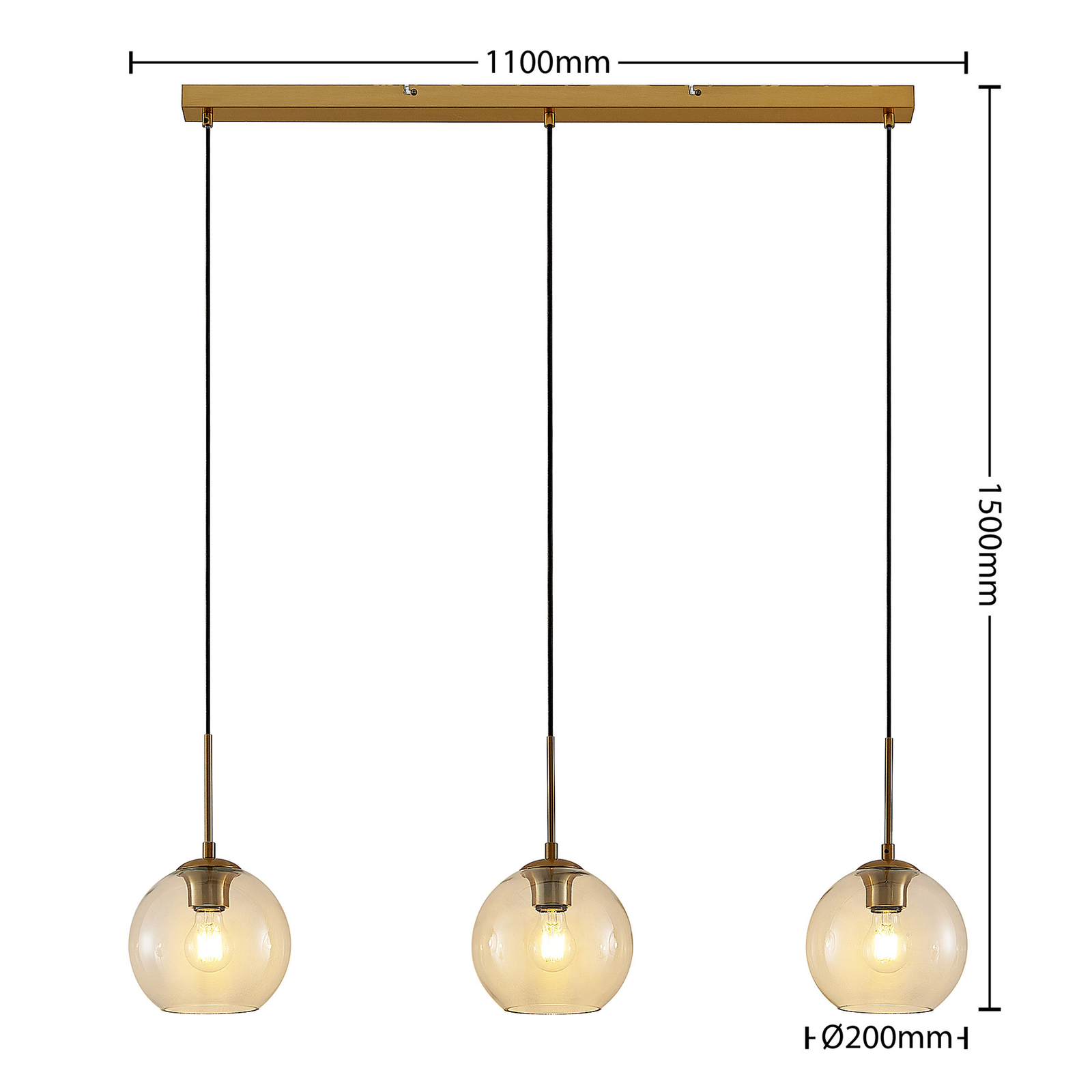 Grady 3 Pendant Clear - Lindby