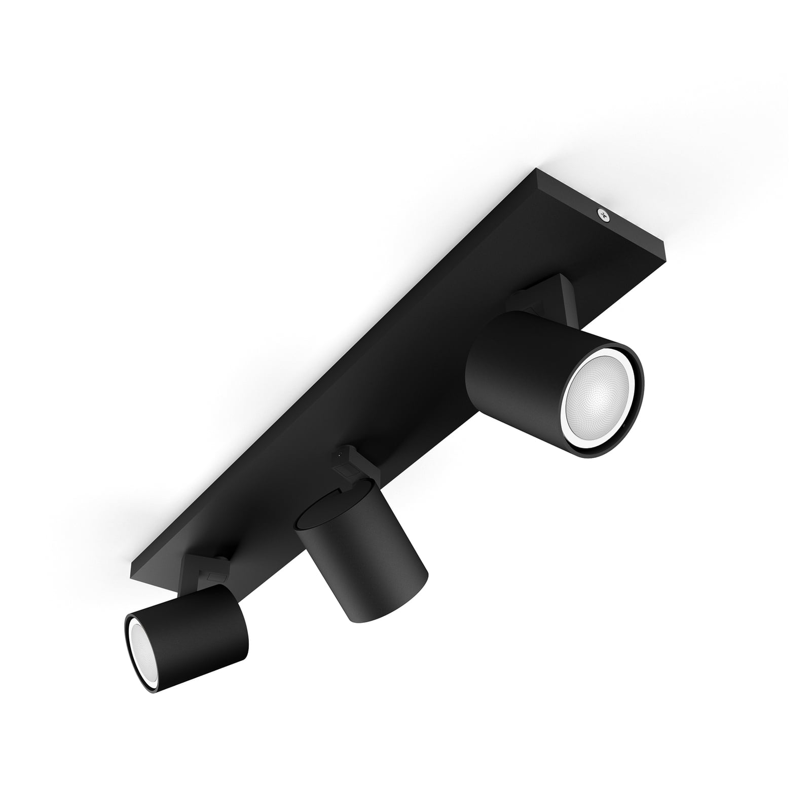Runner Spot svart, 3 lampor, GU10, dimmer – Philips Hue