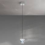 Fabbian Tripla LED-hänglampa, kristall aluminium