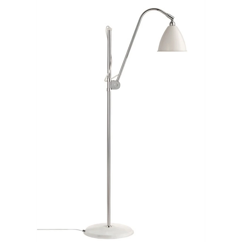GUBI – Bestlite BL3 Golvlampa Ø16 Krom/Matt Vit