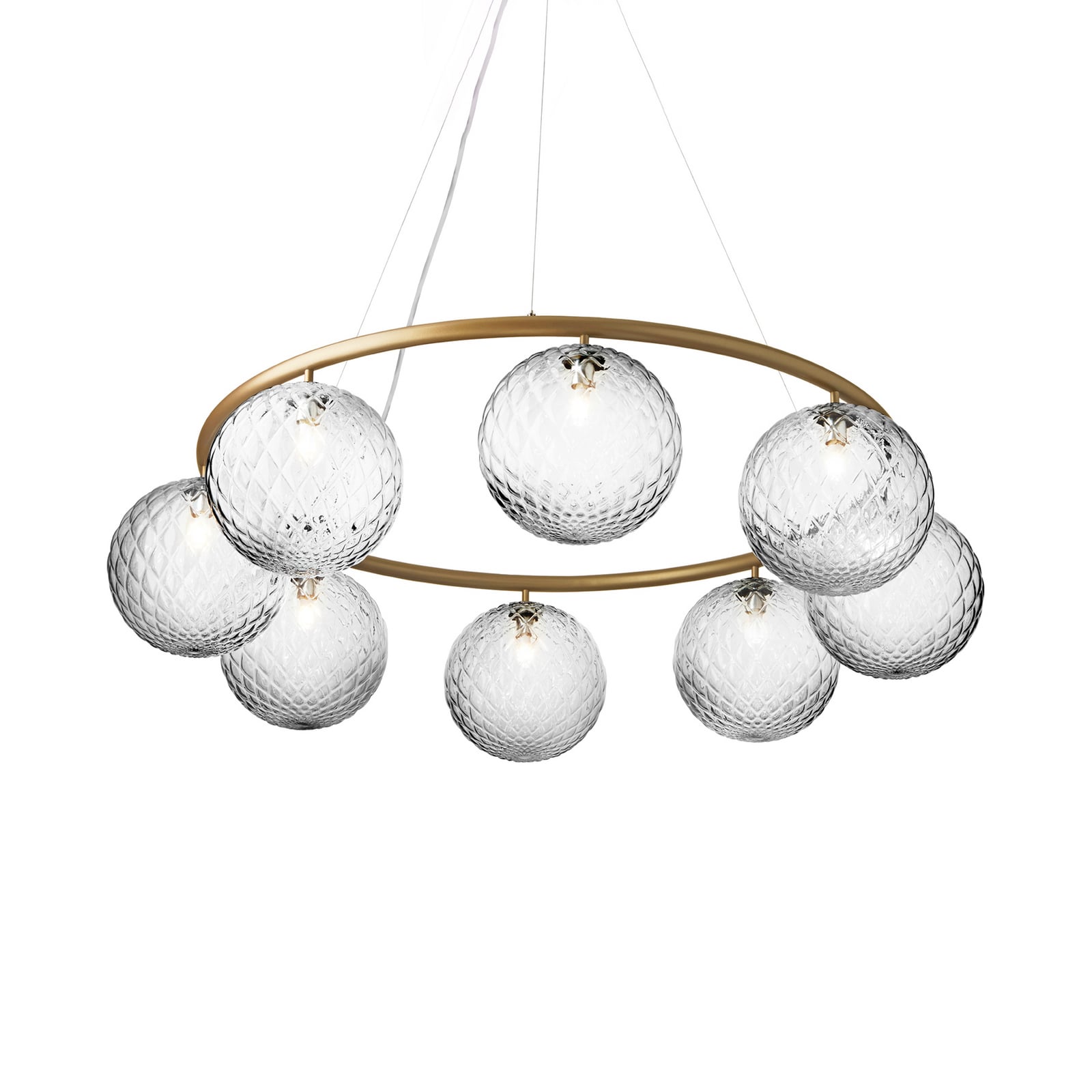 Nuura Kronleuchter Miira 8 Circular, Ø 100 cm, messing/klar