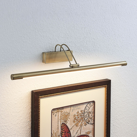 LED-tavellampa Mailine, omkopplare, antikmessing