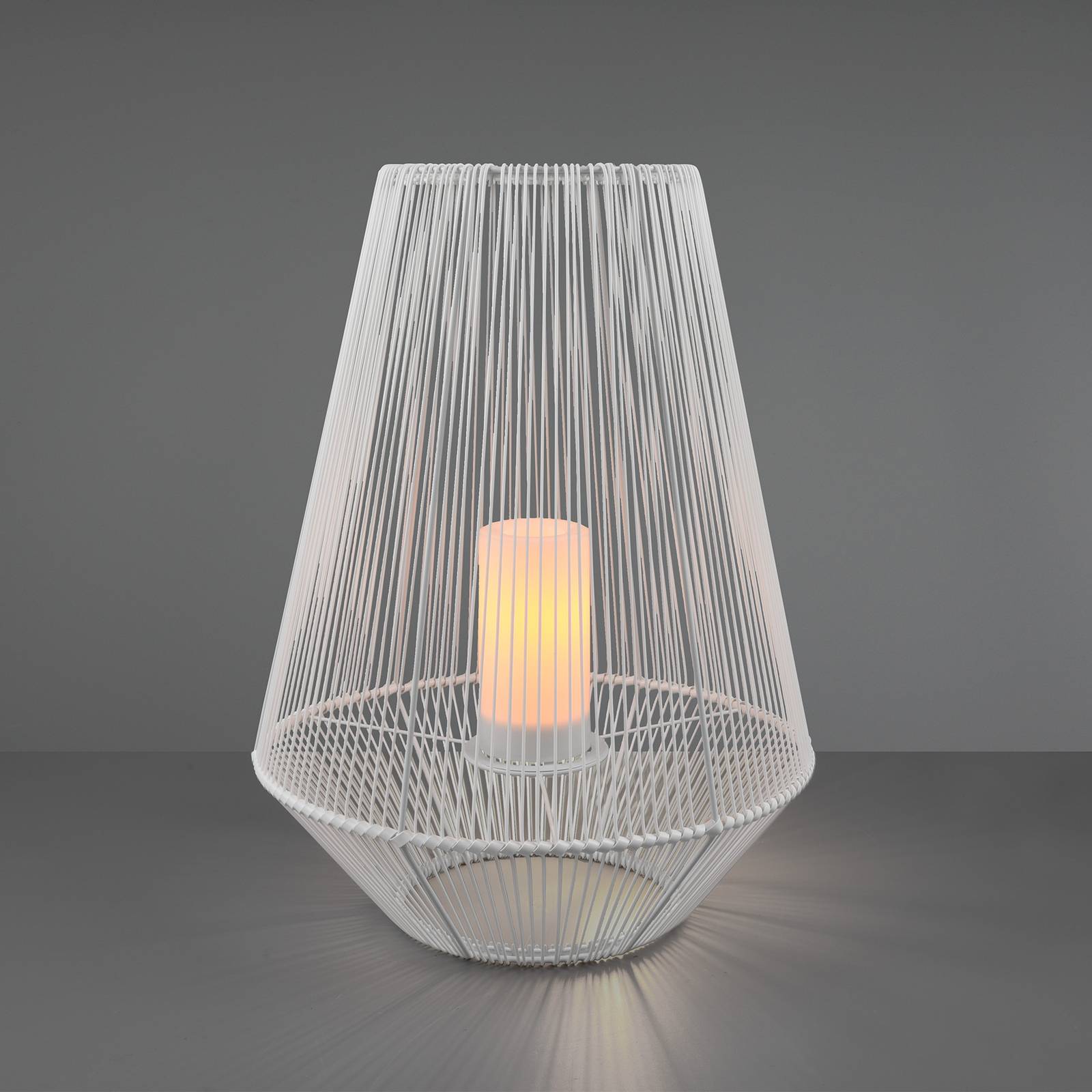 LED-solbordlampe Mineros hvit 51 cm høy
