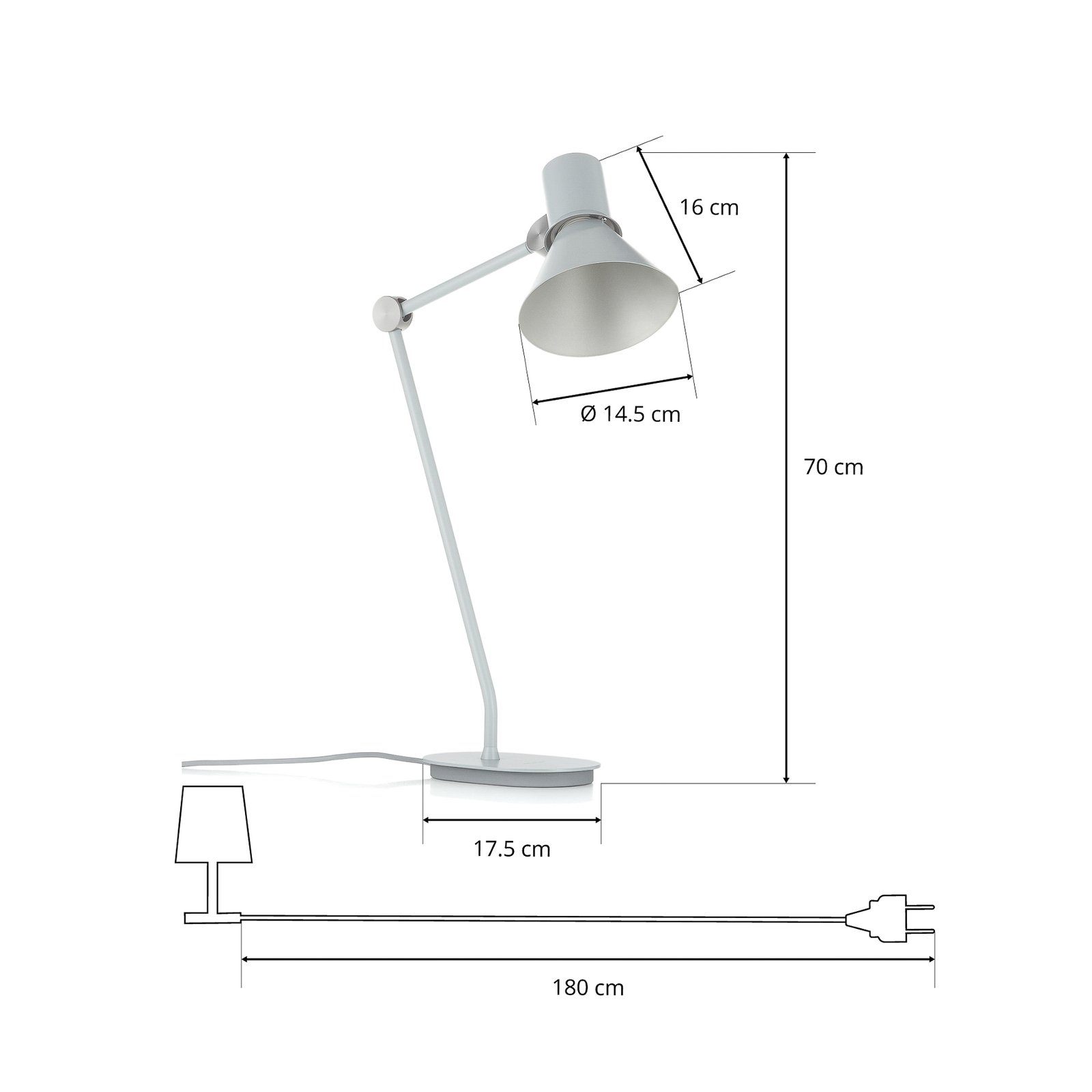 Type 80 Tafellamp Grey Mist - Anglepoise