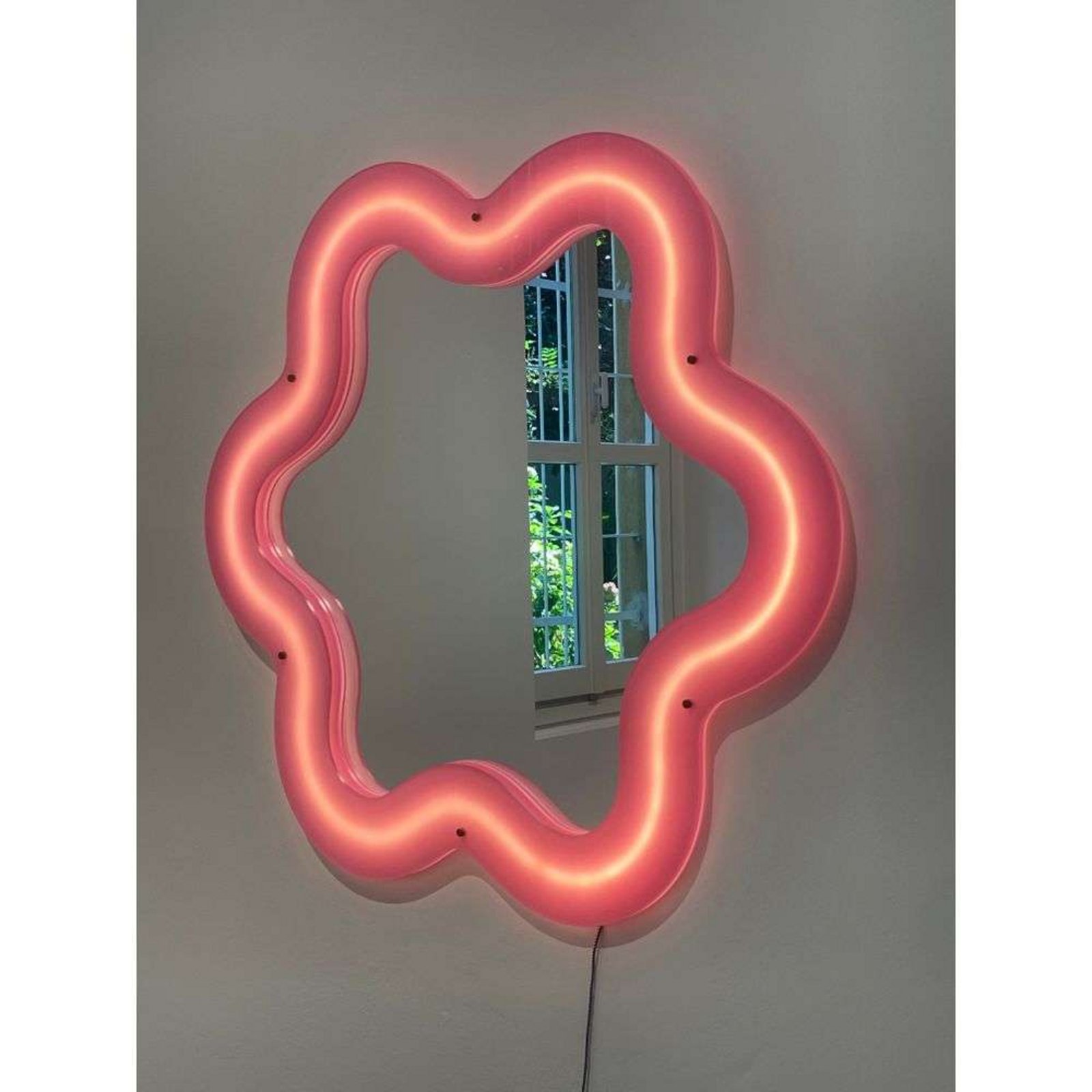 Supercurve Mirror w/Bright Frame 85,5x77,5x4 Pink/Mirror - Seletti