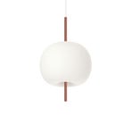 kdln Kushi hanglamp, koperkleurig/wit, Ø 16 cm, glas