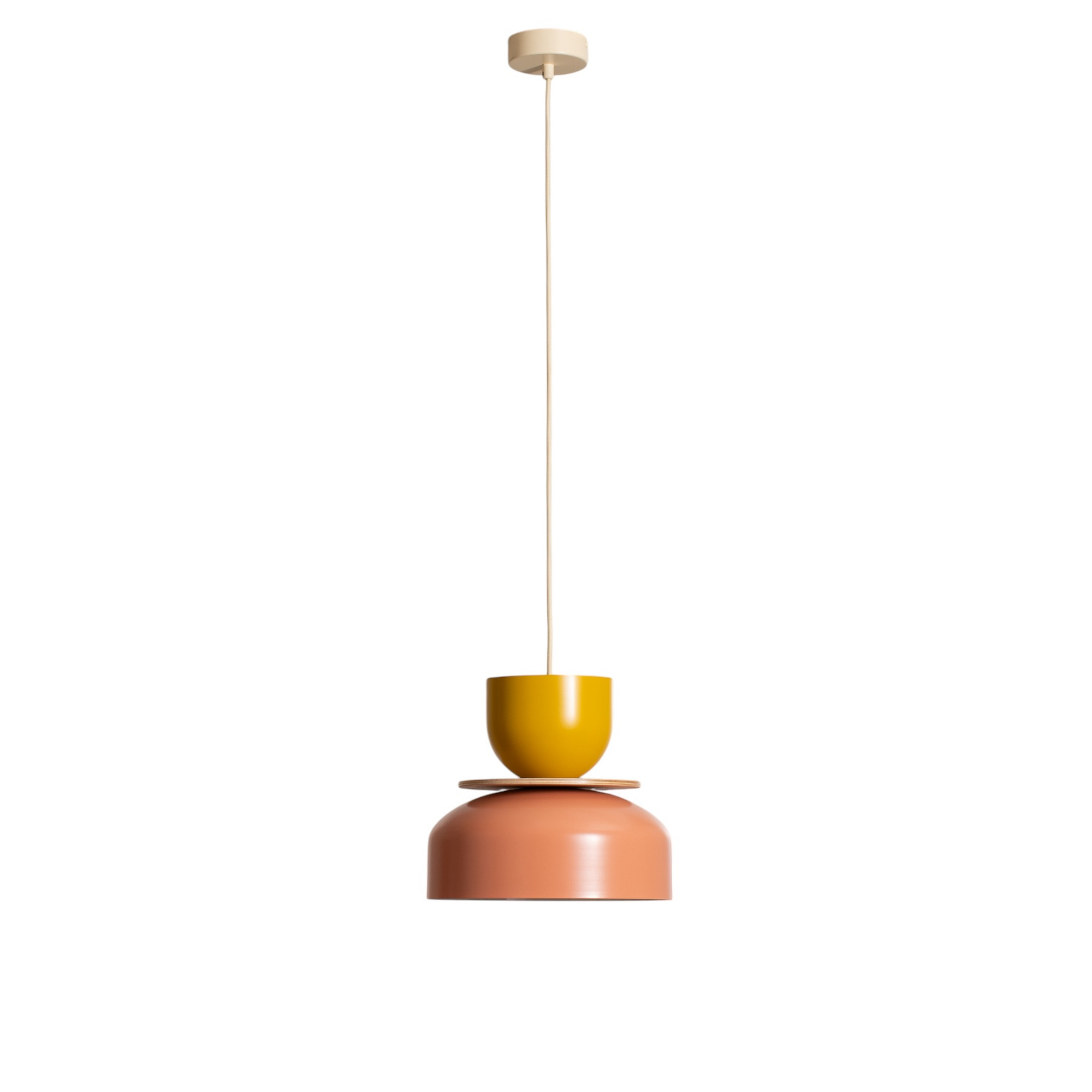 Candeeiro suspenso Uto cor de coral/amarelo, 30 cm, metal - ALDEX