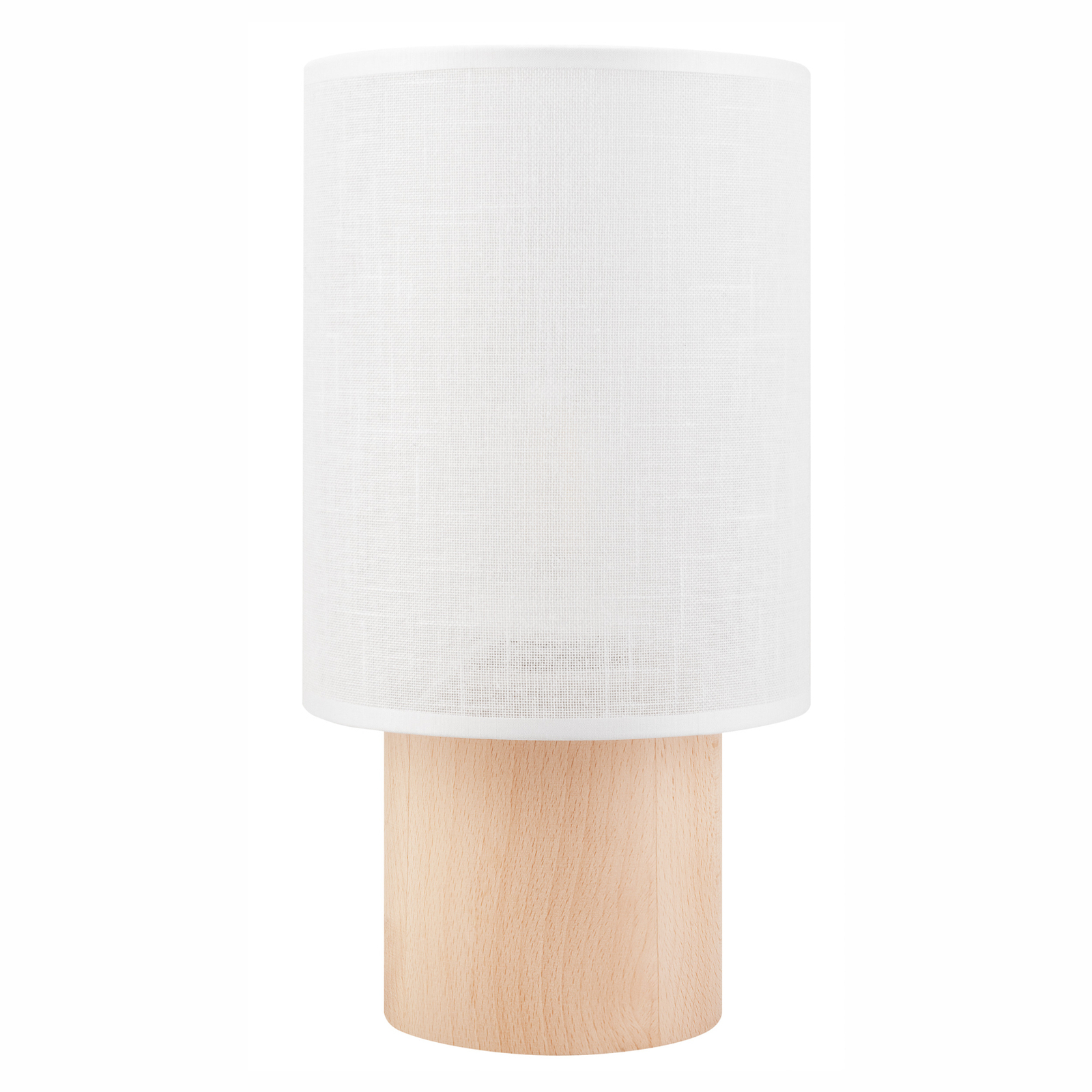 Envostar Asolita lámpara de mesa base de madera pantalla blanca