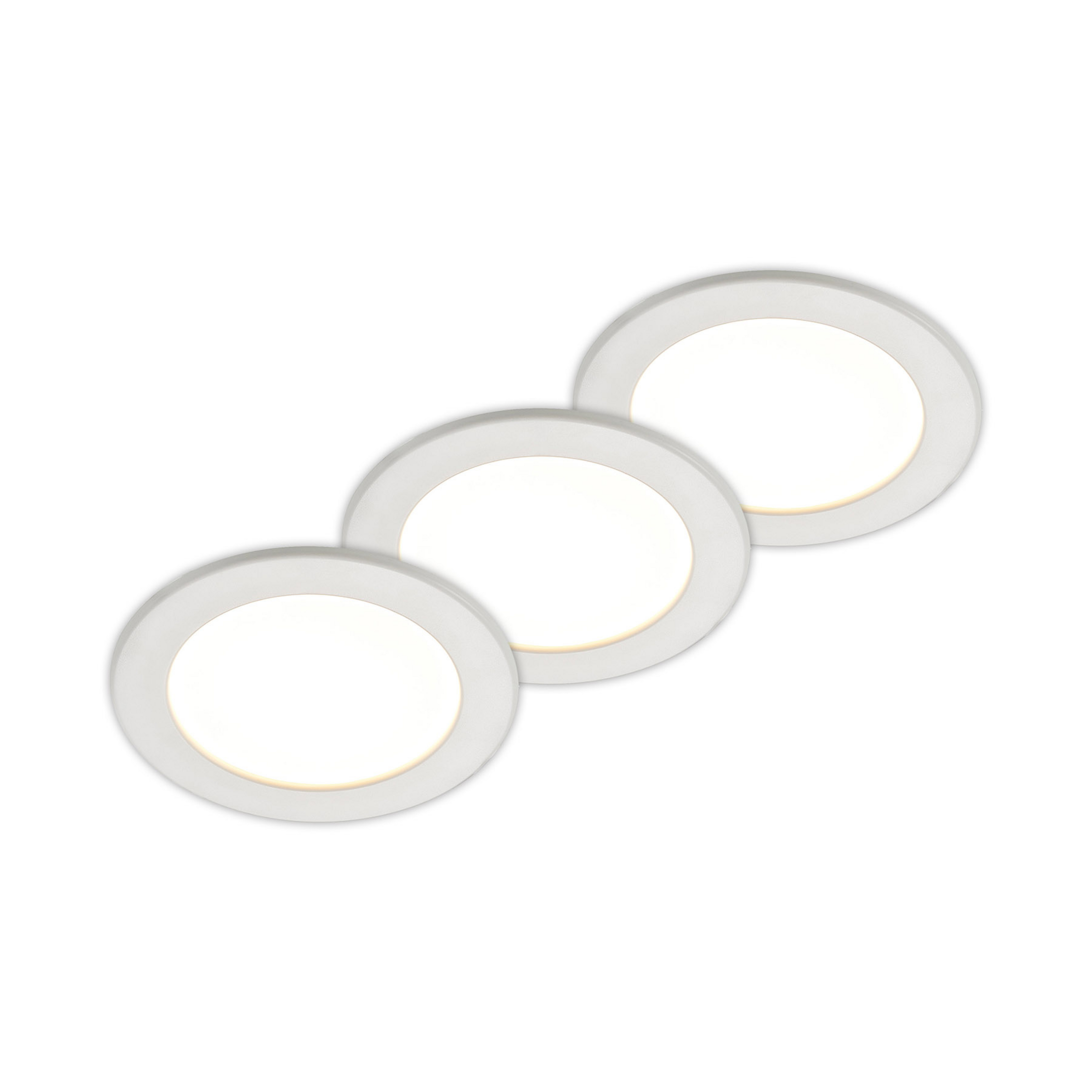 Prios lampe encastrable LED Cadance, blanc, 17 cm, set de 3, CCT