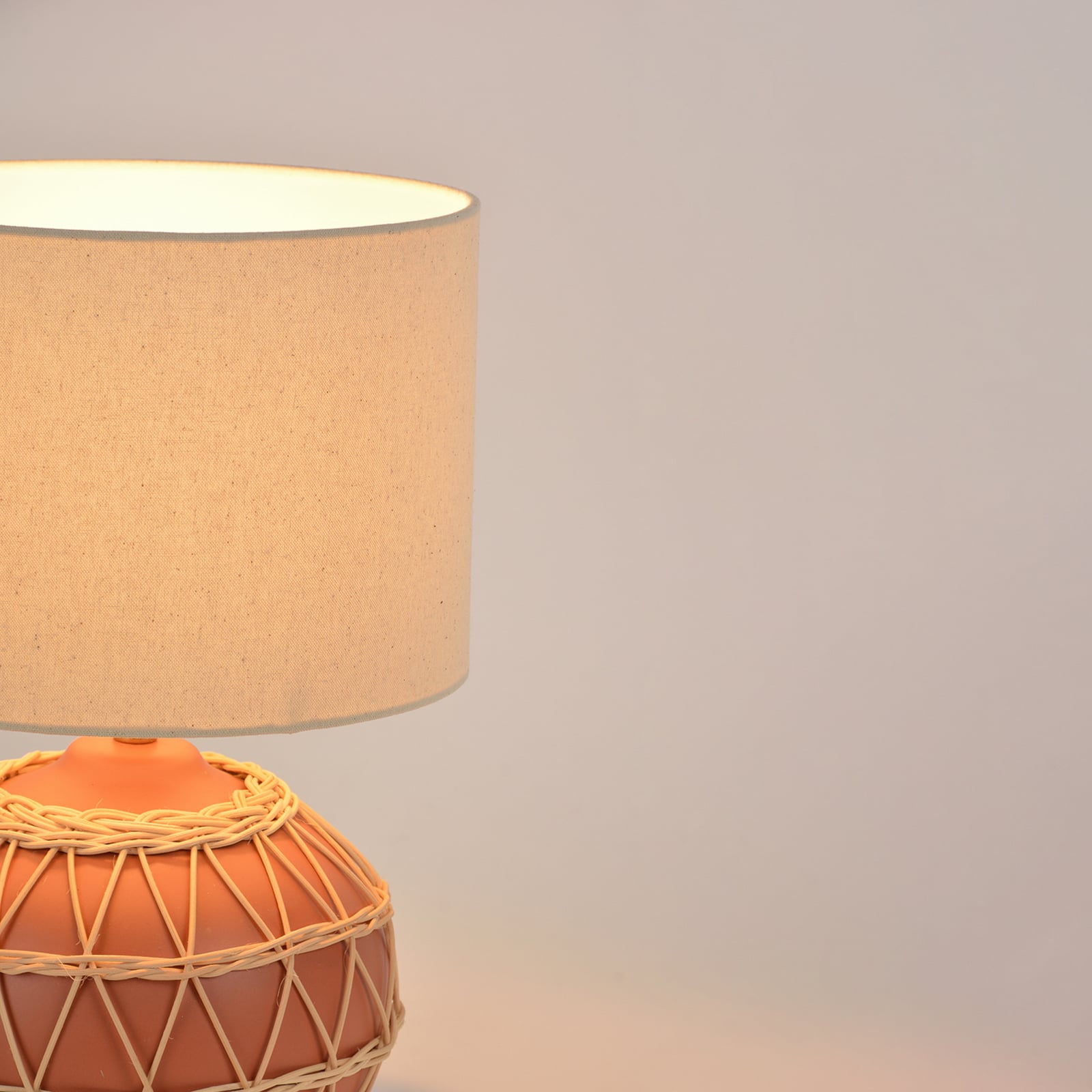 Lampada da tavolo Cyclades terracotta/beige, altezza 35 cm - COREP SAS