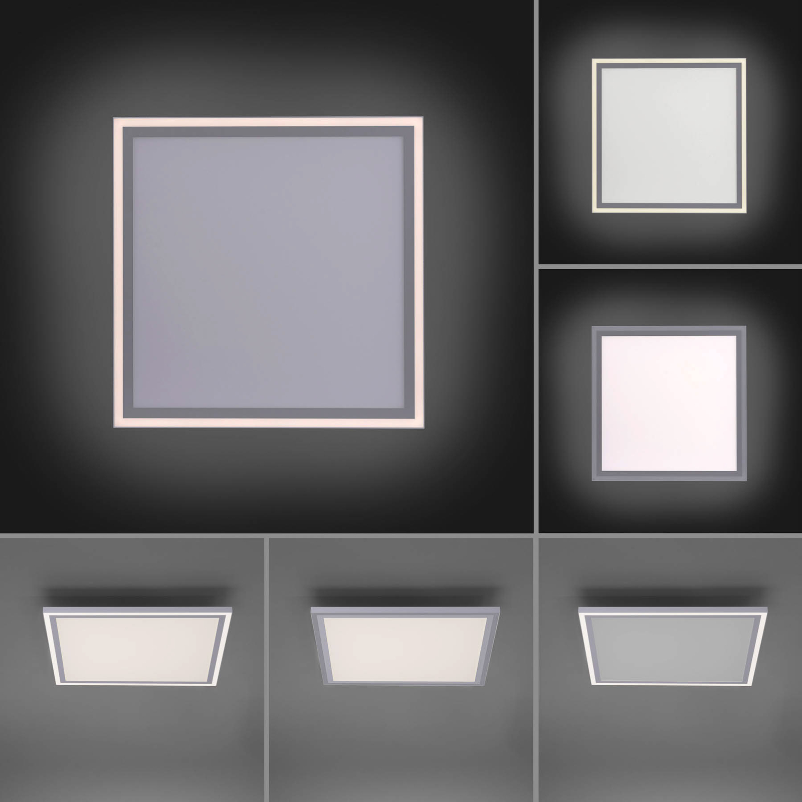LED griestu gaisma Apmales, baltas, regulējamas, 46x46 cm