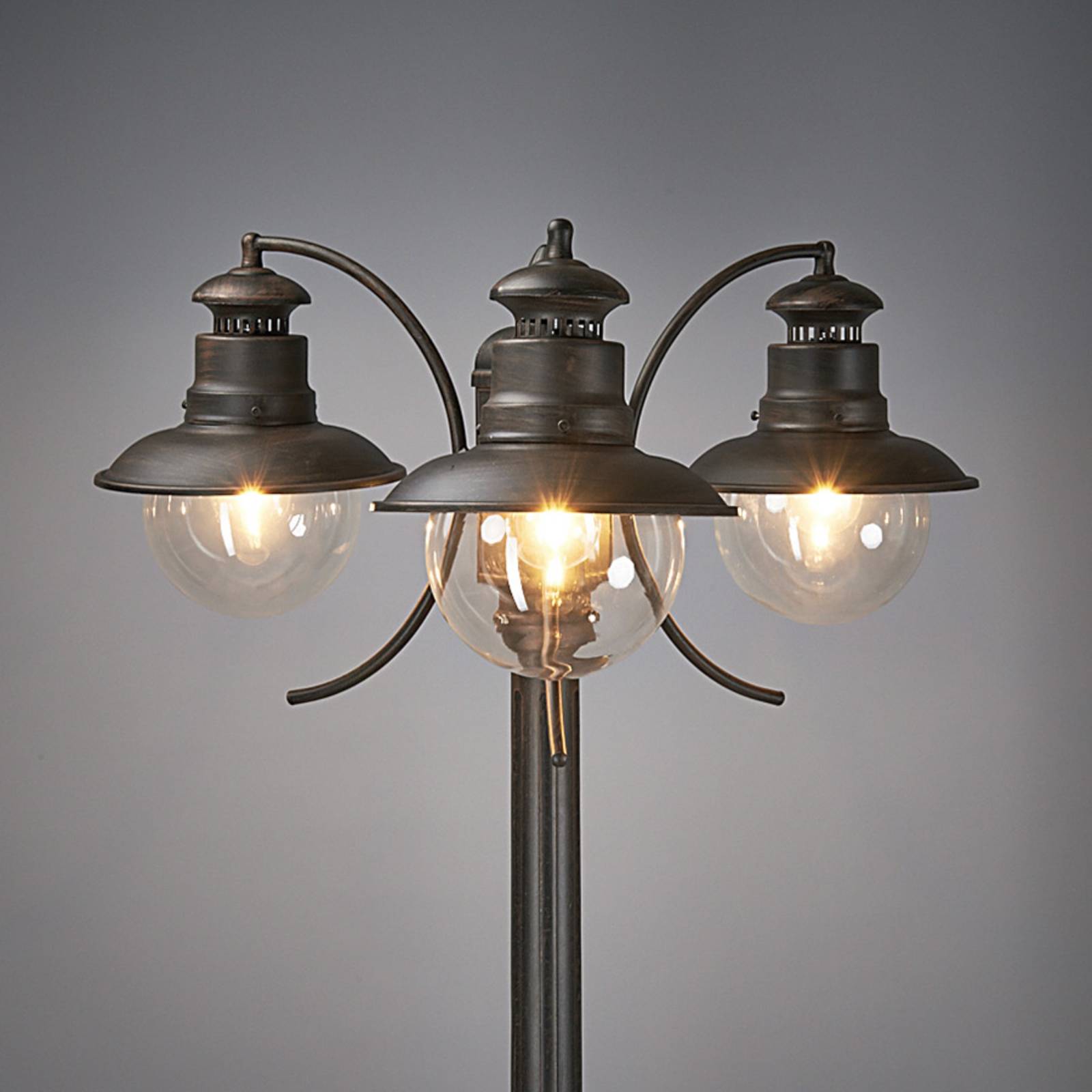 Lampa zewnętrzna Lindby Eddie, 198 cm, rdza, metal, IP44, E27