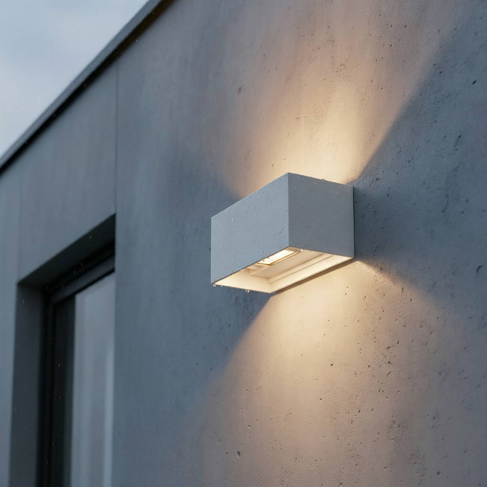 Ideal Lux buitenwandlamp Atom, wit, 20 cm, metaal