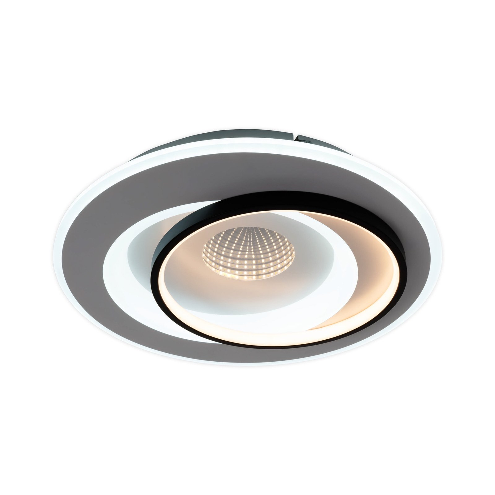 LED taklampe Malea. hvit/svart, metall, Ø 49 cm, CCT