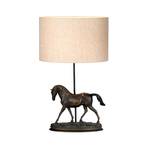 Spirit bordlampe, bronse-patina/creme, lin, harpiks