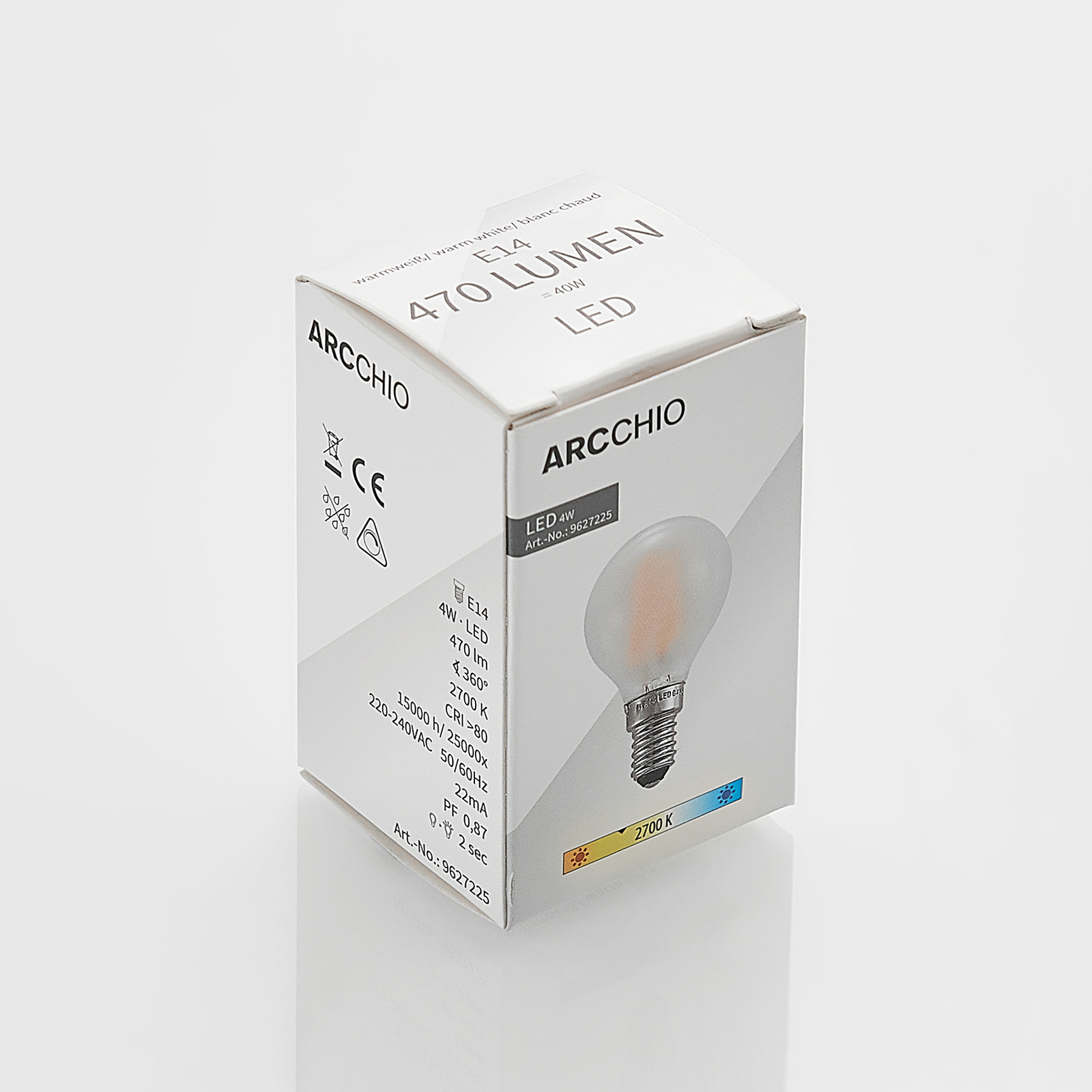 LED-Tropfenlampe E14 4W 2700K matt dimmbar 3er-Set