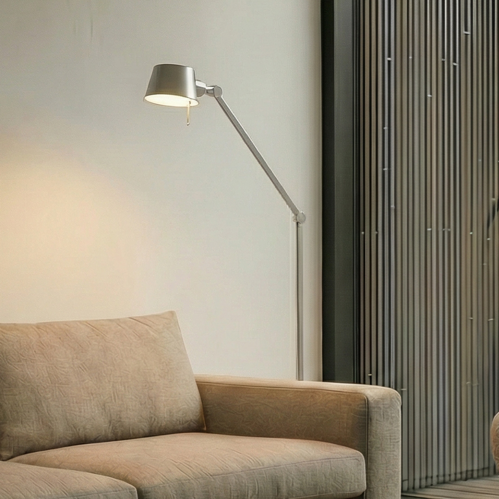 Lampadar Lucande Silka 173 cm nichel satinat reglabilă - Studiu / Birou - Modern - Metal