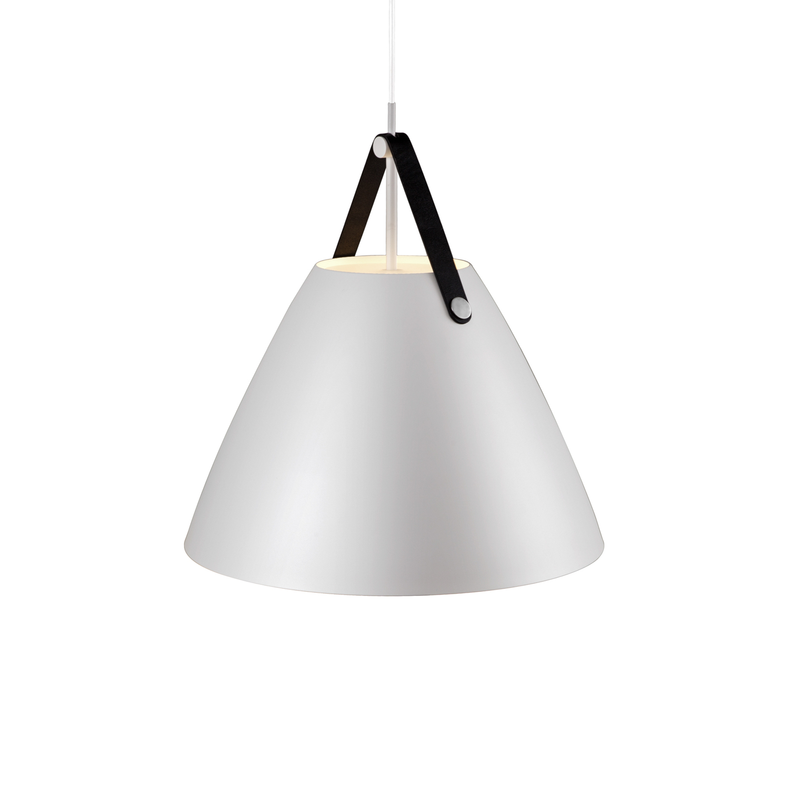 Pendant light Strap, metal shade, Ø 48cm, white