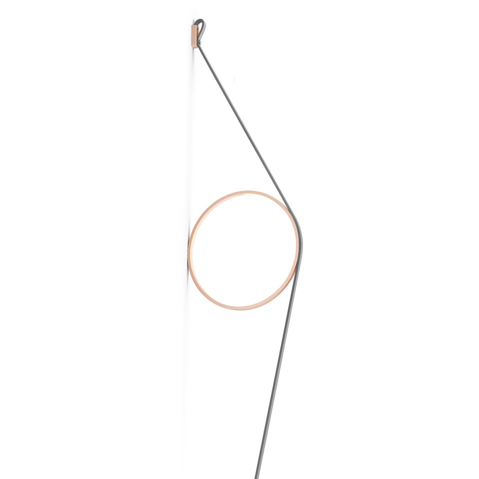 FLOS Wirering grey LED wall light, ring magenta