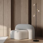 Φωτιστικό δαπέδου Lindita, 3 φλόγες, γυαλί, σίδηρος, καπνιστό γκρι, E14