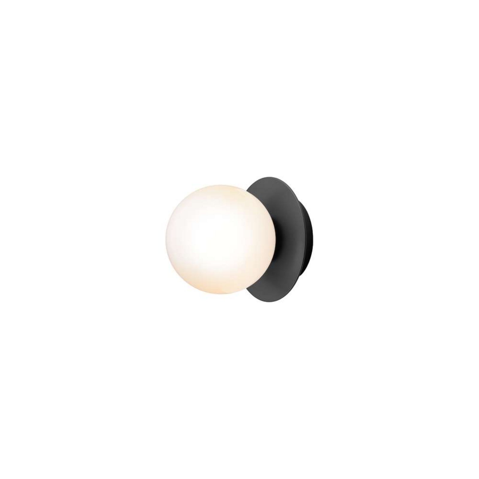 Liila 1 Wall/Ceiling Lamp IP44 Small Black/Opal - Nuura