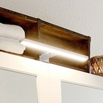 LED-ogledalo Mira, širina 30 cm, krom, kovina, 4.000 K