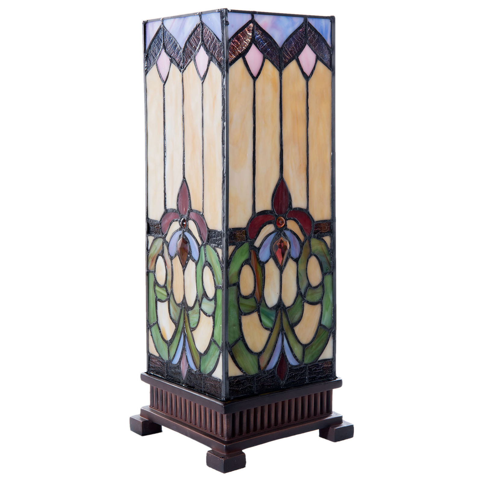 Lampa stołowa 5907, kolorowe szkło, styl Tiffany