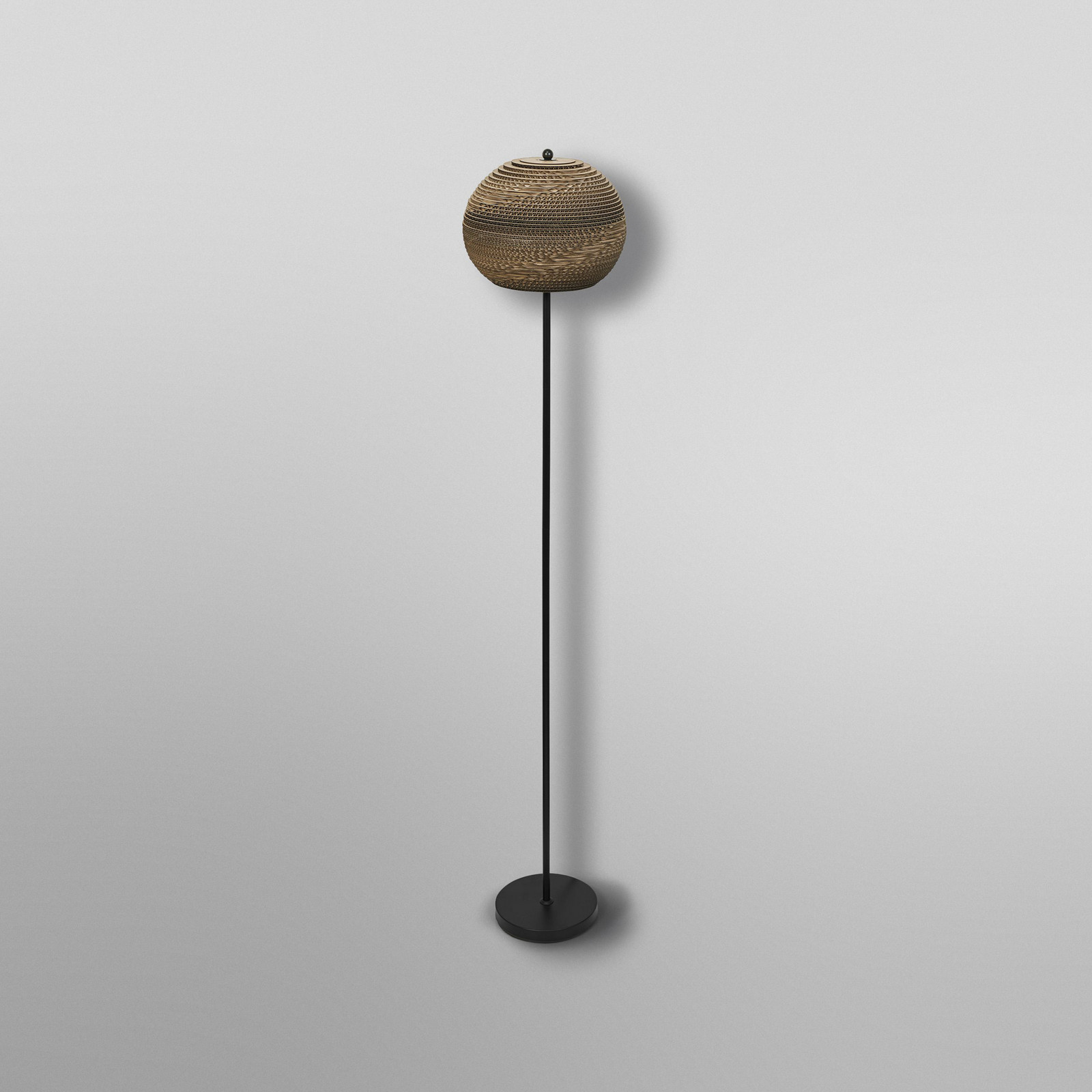 LEDVANCE Lampadar înălțime minge 116 cm maro carton ondulat E27 - Camera de zi / sufragerie - maro negru - Hârtie / Carton