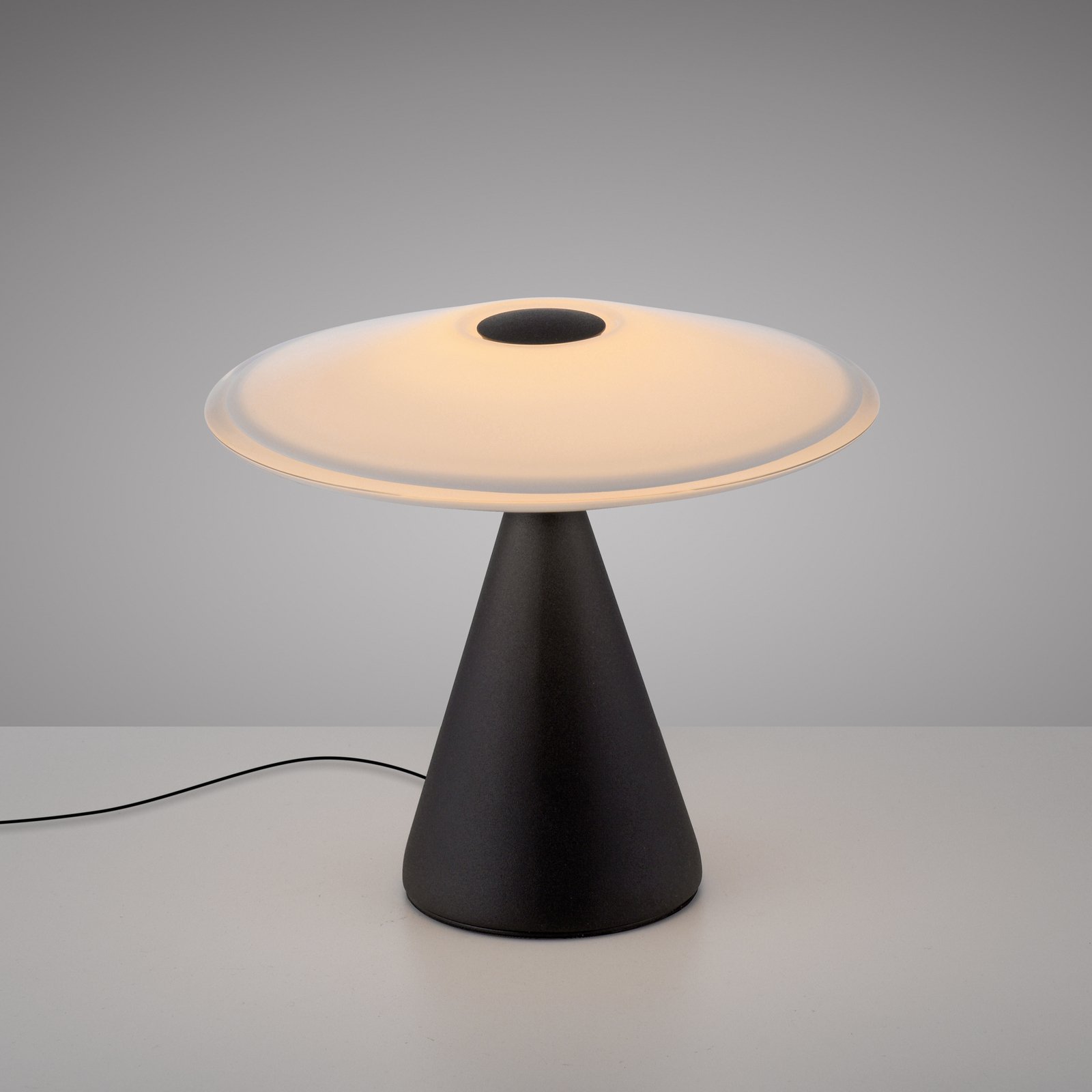 Paul Neuhaus LED-Tischlampe Elipsa, weiß/schwarz, dimmbar