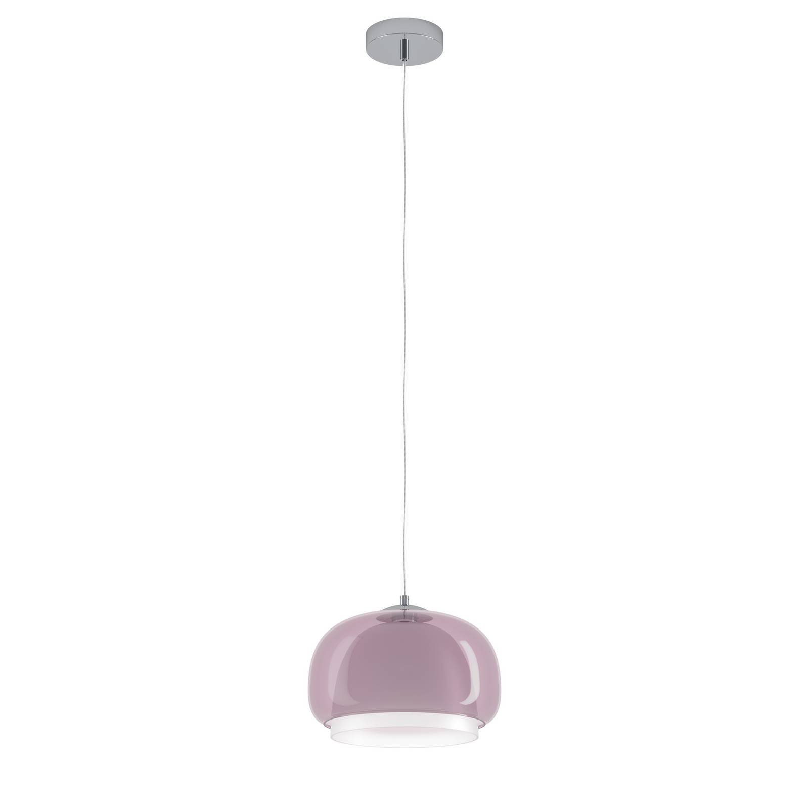 Hängeleuchte Belomontejo, Ø 30 cm, pink-transparent, Glas