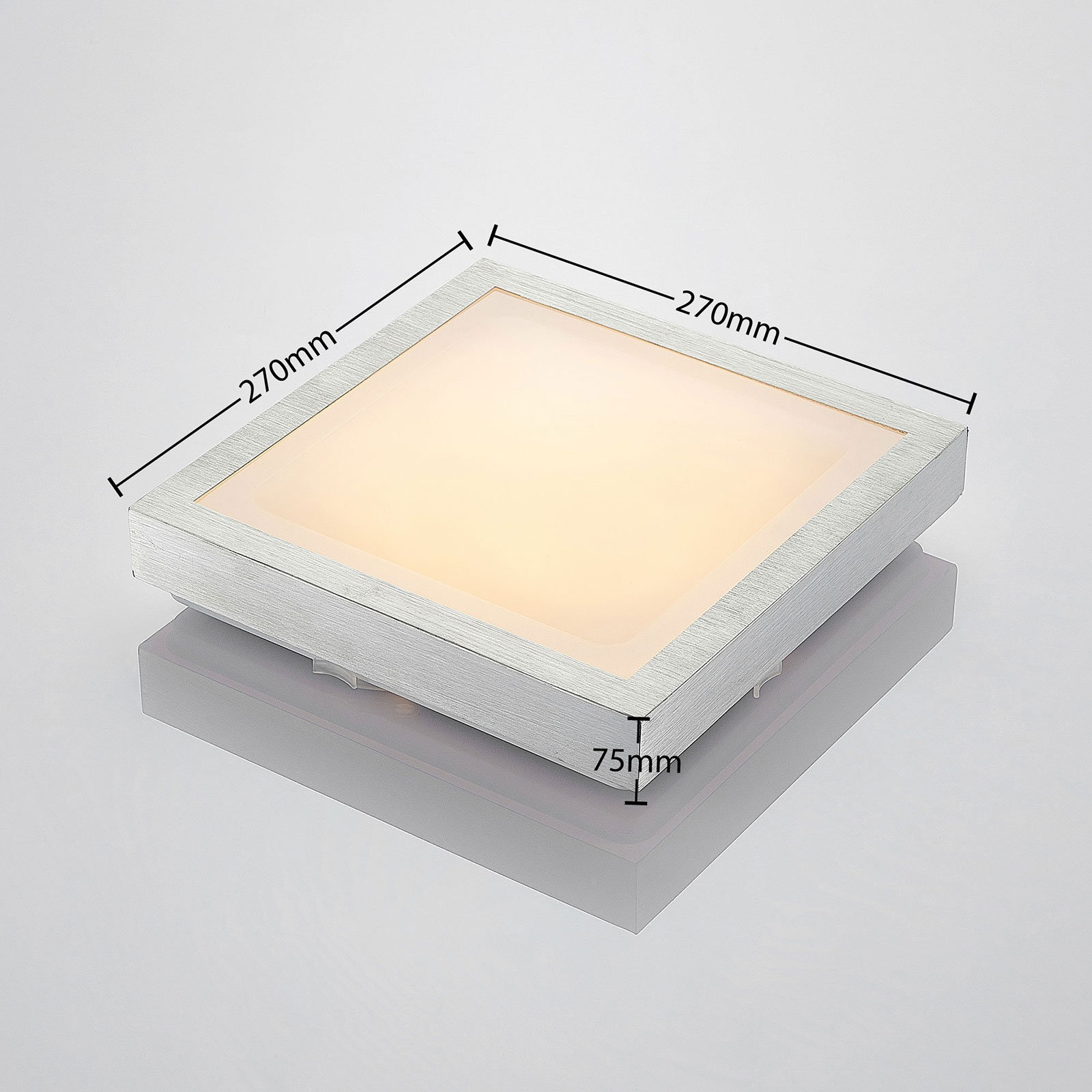 LED Deckenleuchte Margit Eckig 27 cm Lindby Aluminium Rahmen Küche Flurlampe 