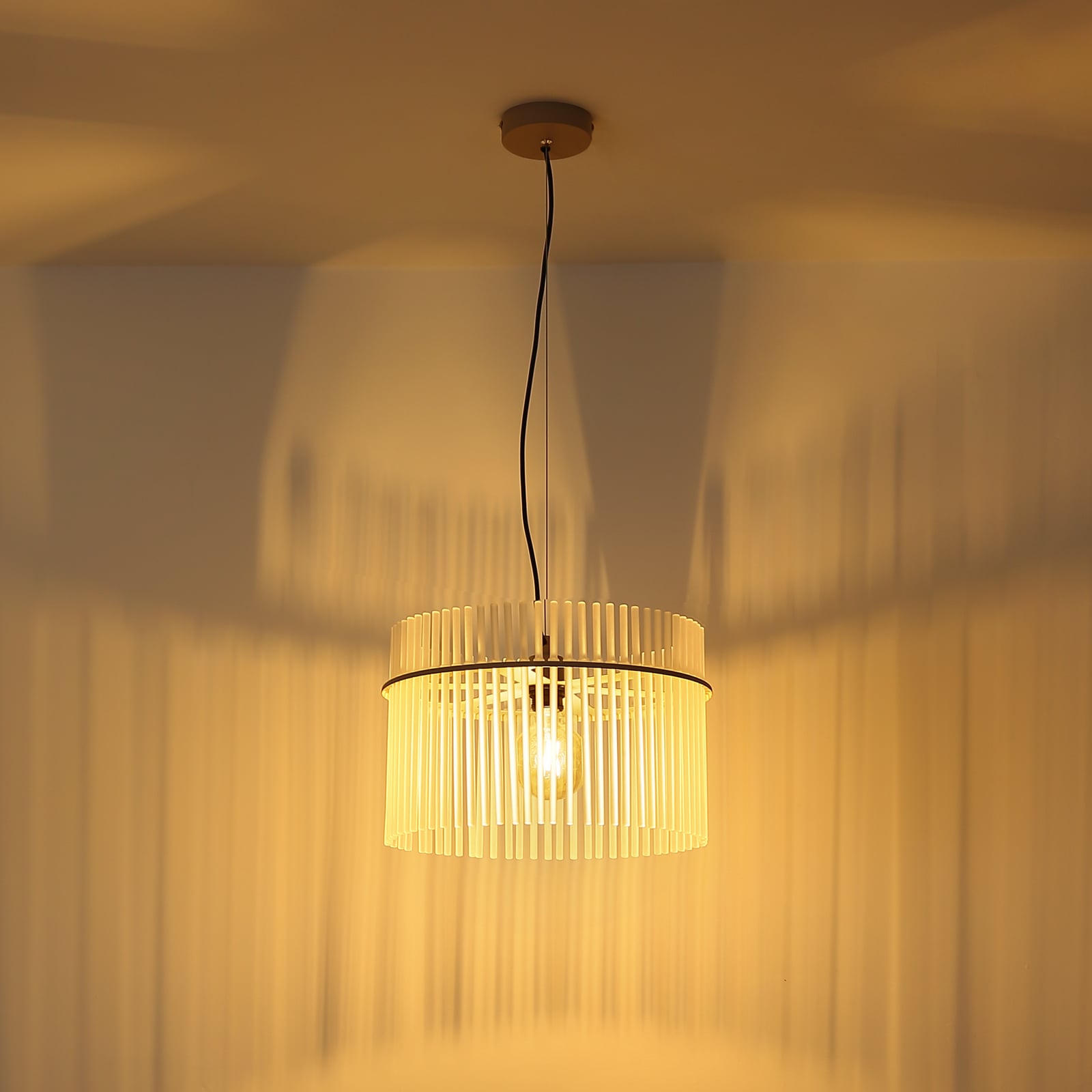 Gorley pendant light, white/sand, glass, Ø 40 cm, E27