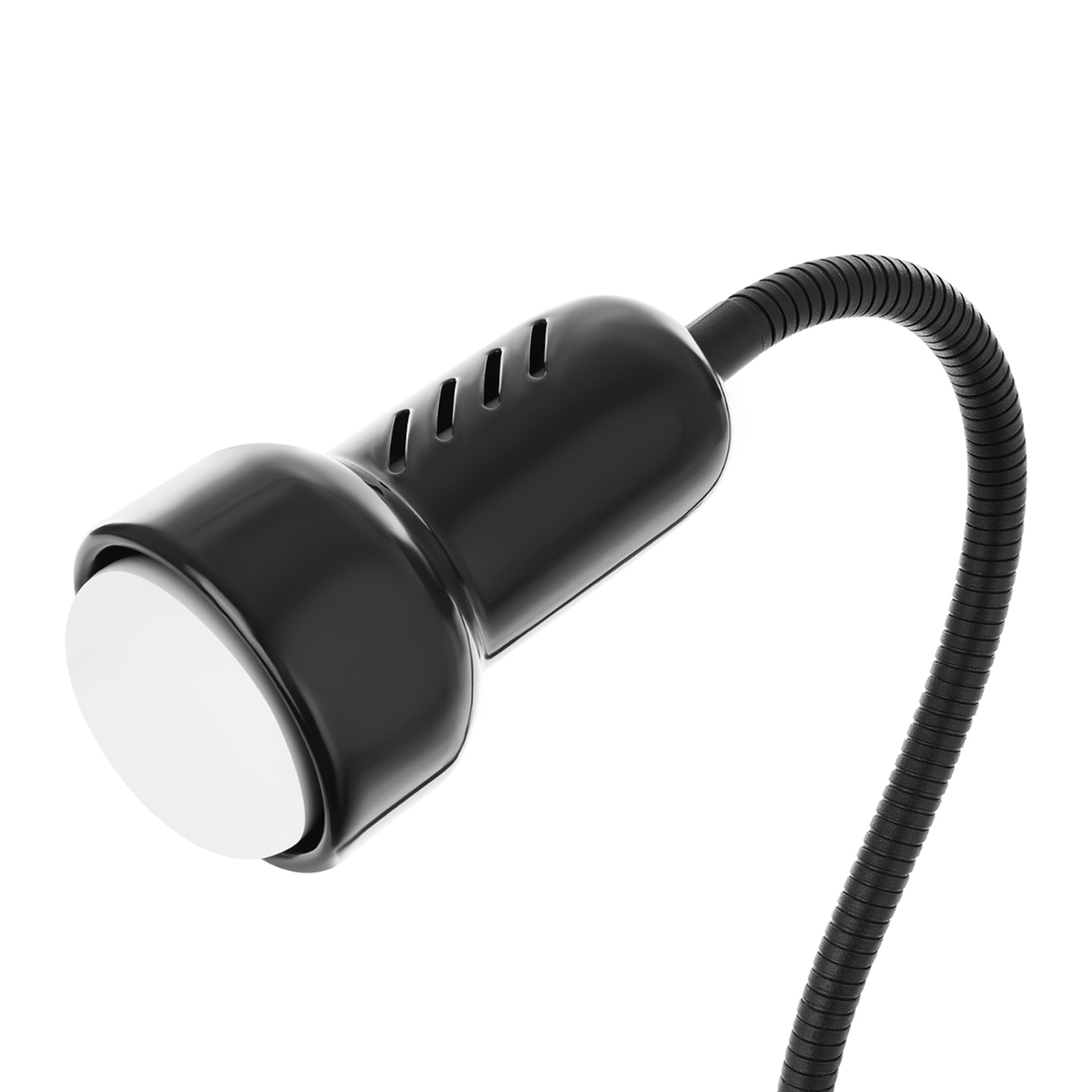 Lolek clip-on light with long flexible arm, black