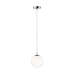Suspension Paulmann Globe, blanc satiné/chrome Ø 20 cm IP44
