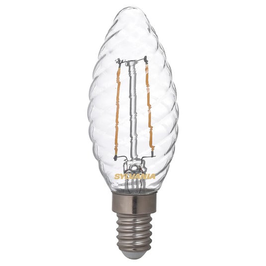 Ampoule bougie LED E14 ToLEDo 2,5W 827 claire, torsadée